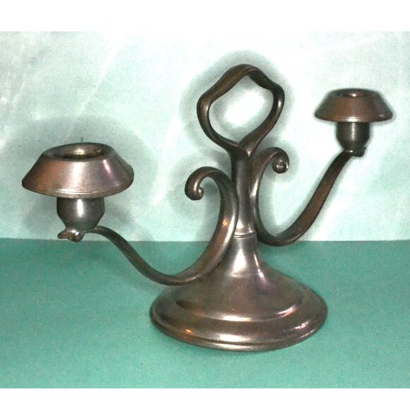 Continental Pewter Pair Of Candleholders Nicely Designed Home Decor - Picture 4 of 10